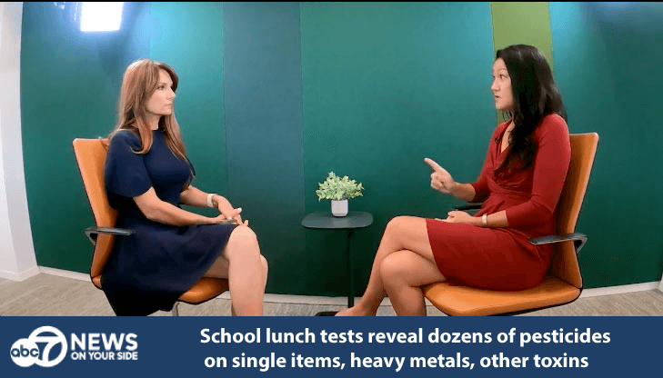 Zen Honeycutt on ABC 7 News discussing school lunch testing results