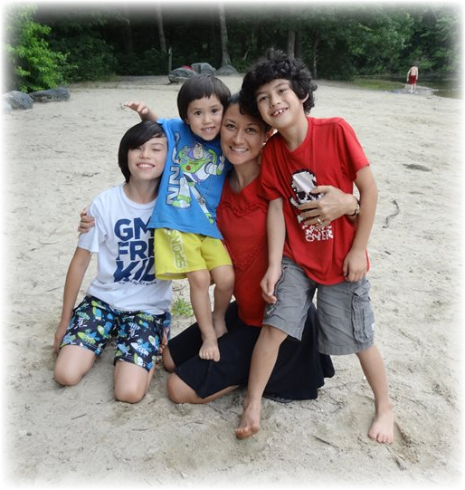 Kids playing at the beach